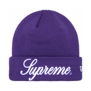 Supreme New Era Script Beanie Purple