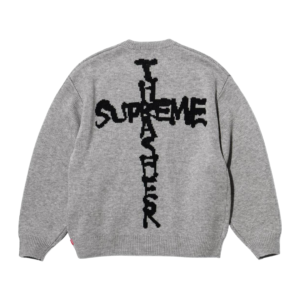 Supreme Thrasher Cross Sweater Grey