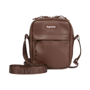 Supreme Leather Shoulder Bag Brown