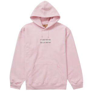 Supreme Burberry Box Logo Hooded Sweatshirt Light Pink