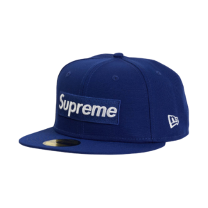Supreme MLB Teams Los Angeles Box Logo New Era 59Fifty Fitted Cap Dark Royal