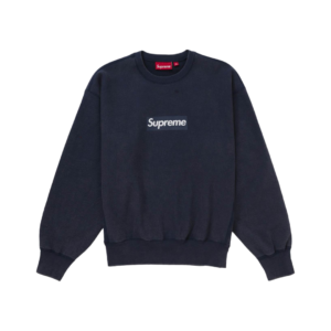 Supreme Washed Box Logo Crewneck Navy