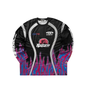 Flame Pattern Multilogo Football Jersey