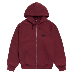 Stussy Basic Zip Hoodie Wine