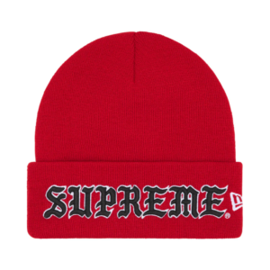 Supreme/New Era Old English Beanie Red